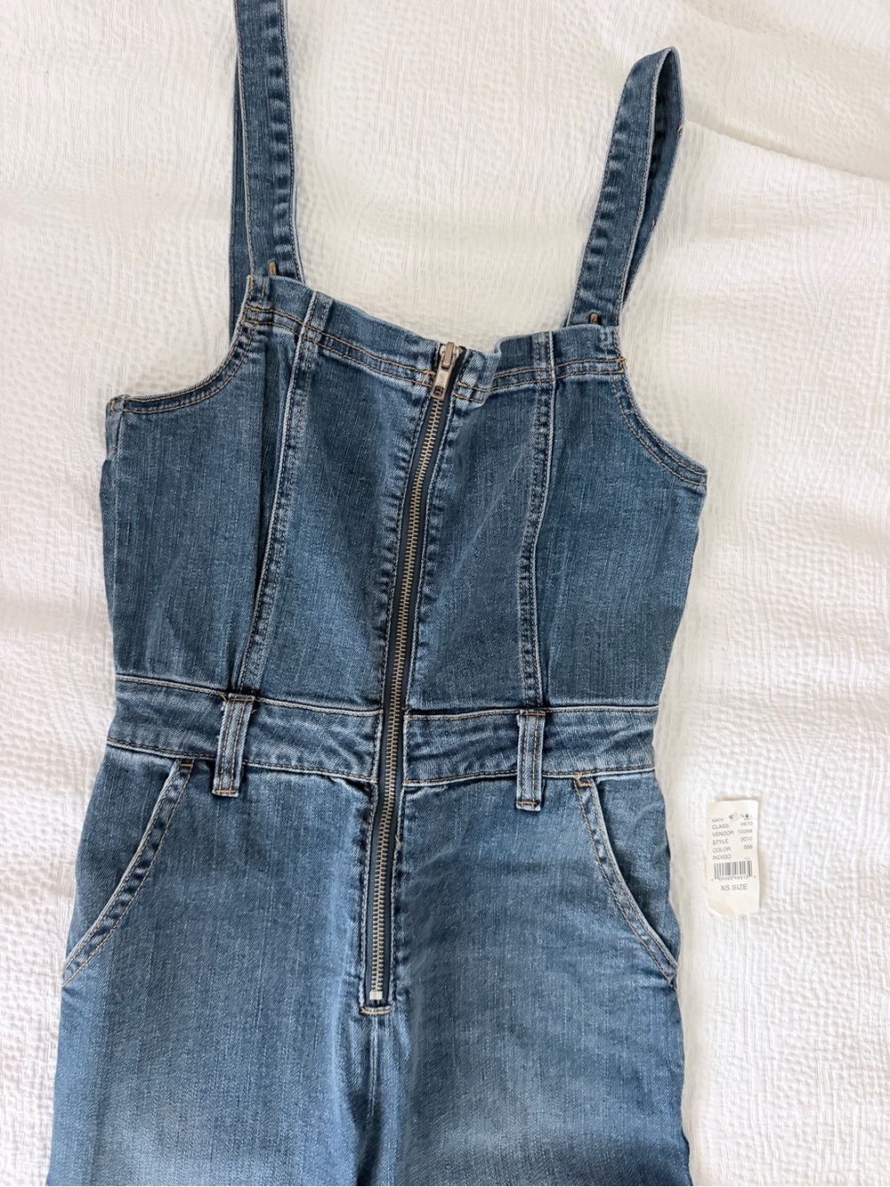 Blue Denim Women's Zip-Front Jumpsuit